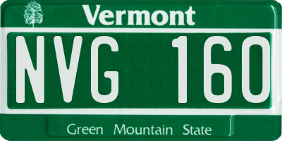 VT license plate NVG160