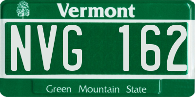 VT license plate NVG162