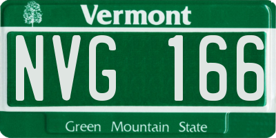 VT license plate NVG166