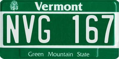 VT license plate NVG167