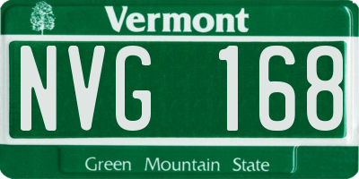 VT license plate NVG168
