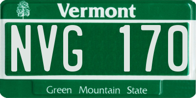 VT license plate NVG170