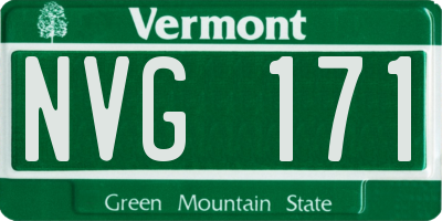 VT license plate NVG171