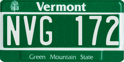 VT license plate NVG172