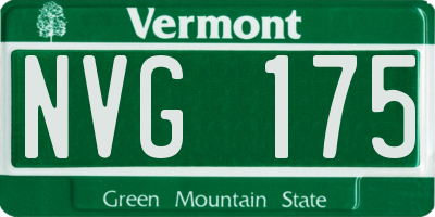VT license plate NVG175