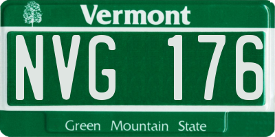 VT license plate NVG176