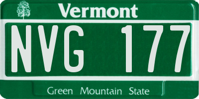 VT license plate NVG177