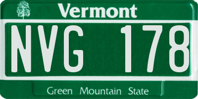 VT license plate NVG178
