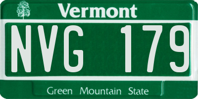 VT license plate NVG179