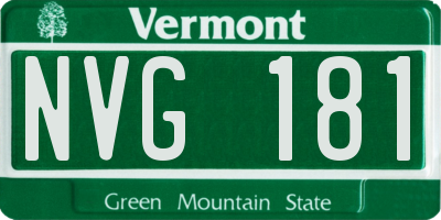 VT license plate NVG181
