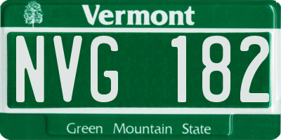 VT license plate NVG182