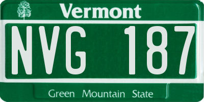 VT license plate NVG187