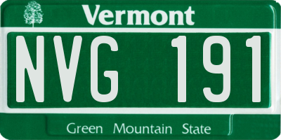 VT license plate NVG191
