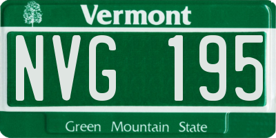 VT license plate NVG195