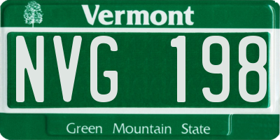 VT license plate NVG198