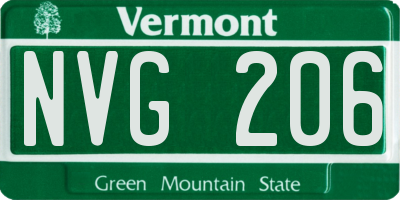 VT license plate NVG206