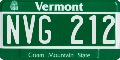 VT license plate NVG212