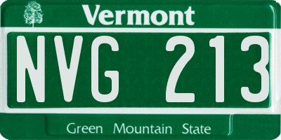 VT license plate NVG213