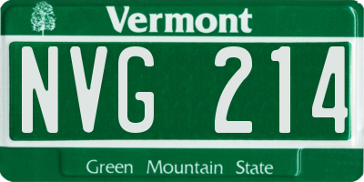 VT license plate NVG214