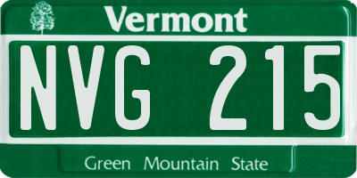 VT license plate NVG215