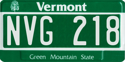 VT license plate NVG218