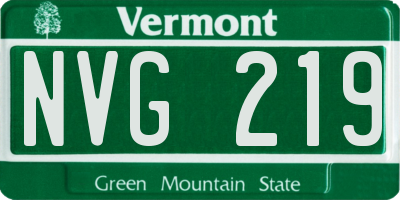 VT license plate NVG219