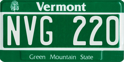 VT license plate NVG220