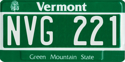 VT license plate NVG221