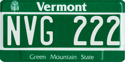 VT license plate NVG222