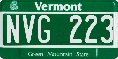 VT license plate NVG223