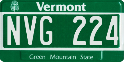 VT license plate NVG224
