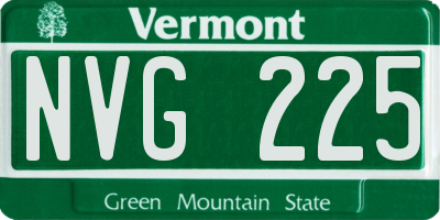 VT license plate NVG225