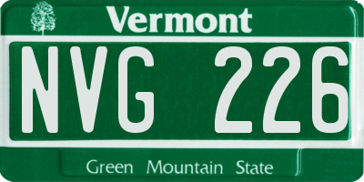 VT license plate NVG226