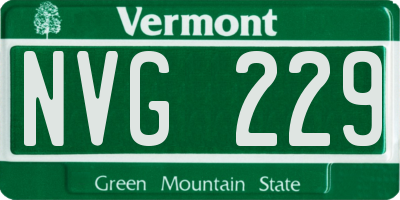 VT license plate NVG229