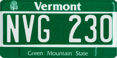 VT license plate NVG230