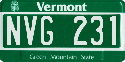 VT license plate NVG231