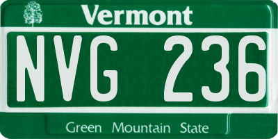VT license plate NVG236