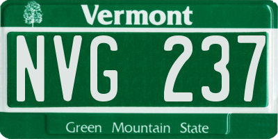 VT license plate NVG237