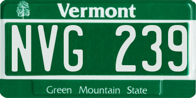VT license plate NVG239