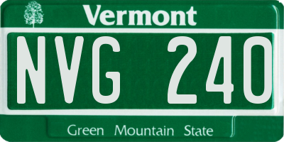 VT license plate NVG240