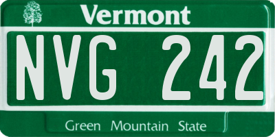 VT license plate NVG242