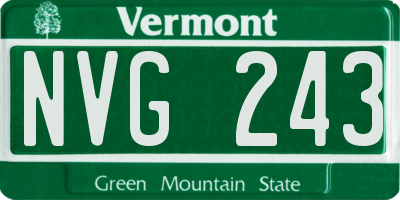VT license plate NVG243