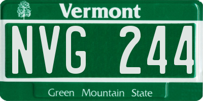 VT license plate NVG244