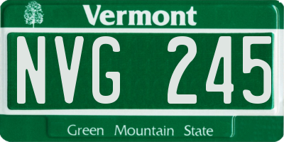 VT license plate NVG245