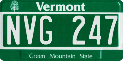 VT license plate NVG247