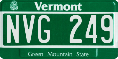 VT license plate NVG249