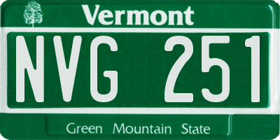 VT license plate NVG251