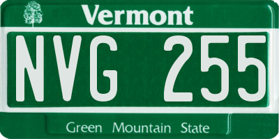 VT license plate NVG255