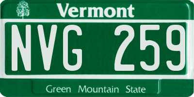 VT license plate NVG259