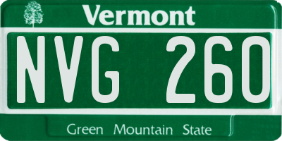 VT license plate NVG260